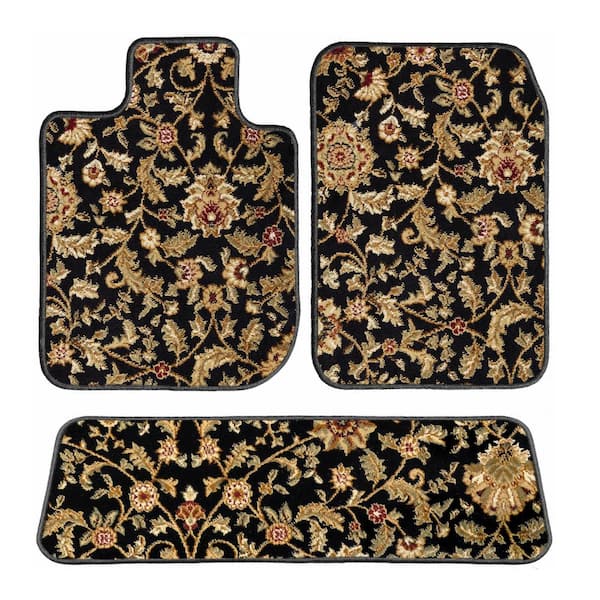 GGBAILEY Tesla Model S Black Oriental Car Mats, Custom Fit for 2013-2020 - Driver, Passenger and Rear Carpet Car Mat