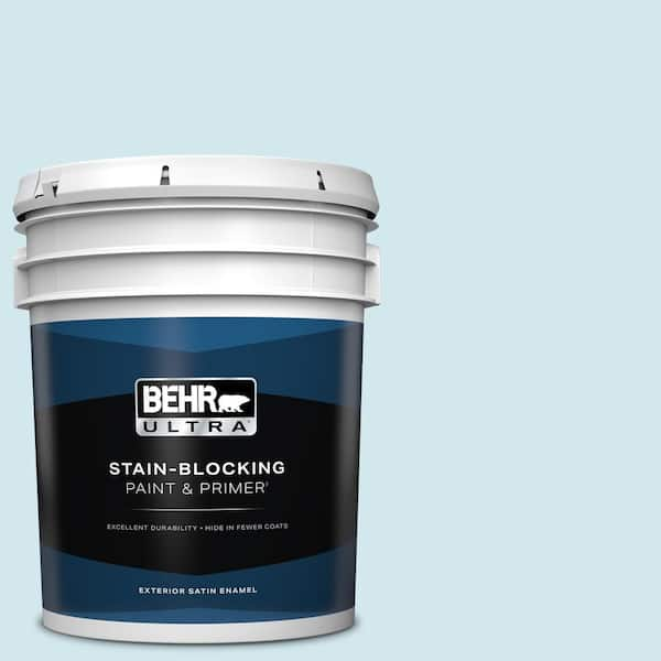 BEHR ULTRA 5 gal. #520E-1 Coastal Mist Satin Enamel Exterior Paint & Primer