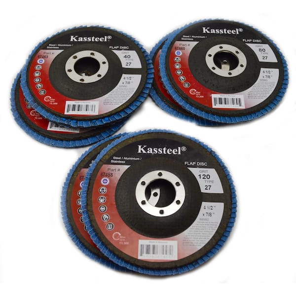 100pc 4-1/2" x 7/8" 36 Grit Blue Zirconia Flap Disc Grinding Wheel Sandpaper