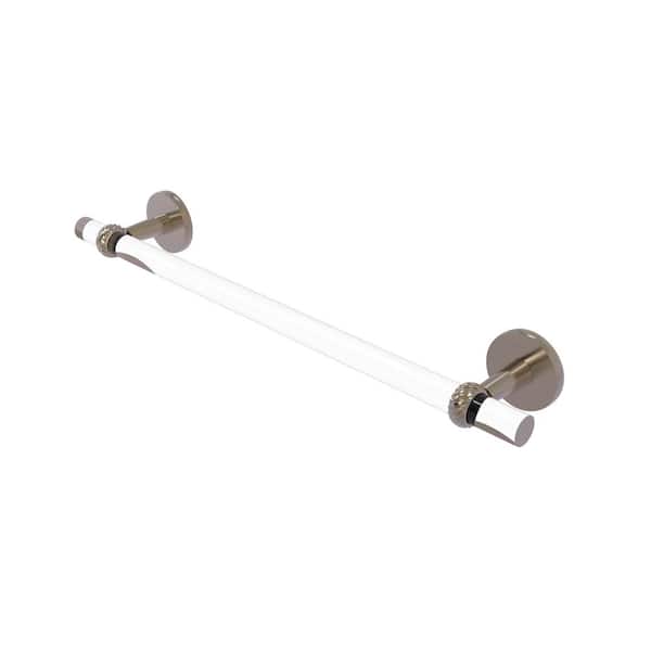 Allied Brass Clearview Collection 24 in. Wall Mounted Towel Bar with Twisted Accents in Antique Pewter