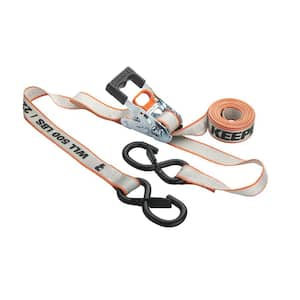 Extreme Webbing Tie Down Ratchet Strap 12 ft. x 1in. 500 lbs. with Safety Clip (2-Pack)