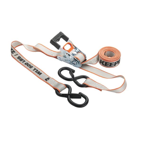 Keeper Extreme Webbing Tie Down Ratchet Strap 12 ft. x 1in. 500 lbs. with Safety Clip (2-Pack)