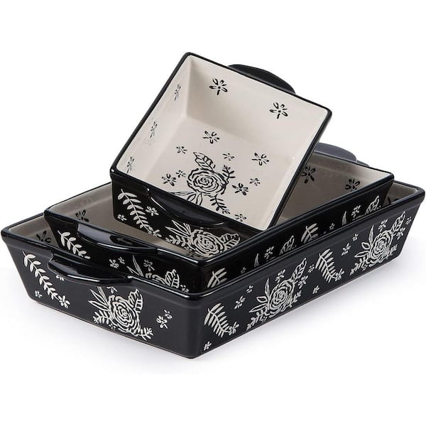 Porcelain Ceramic Baking Dish Rectangular with Double Handles Oven Safe Chip Resistant Casserole Lasagna Pan