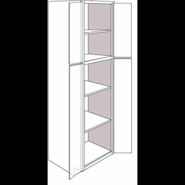 Hampton Bay Denver White Painted Shaker Stock Assembled Pantry Kitchen Cabinet (30 in. x 84 in. x 24 in.)