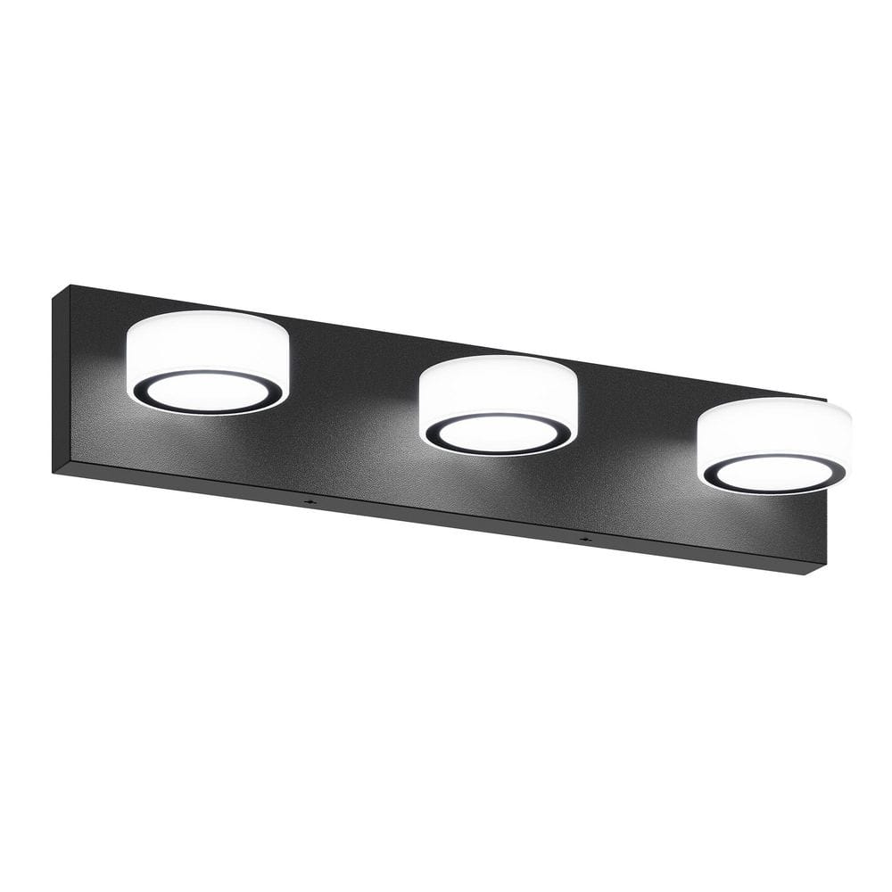 21.3 in. 3-Light Modern Black LED Vanity Light Bar with Acrylic Shades for Mirror, Shower, and Bathroom Decor price history on PriceWatchPro