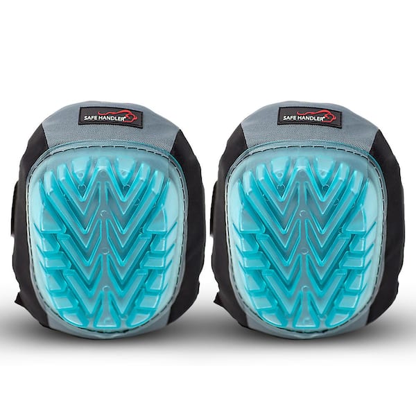 Safe Handler Professional Knee Pads with Superior Gel Cushion, Comfortable, Heavy-Duty (Clear Gel Blue)