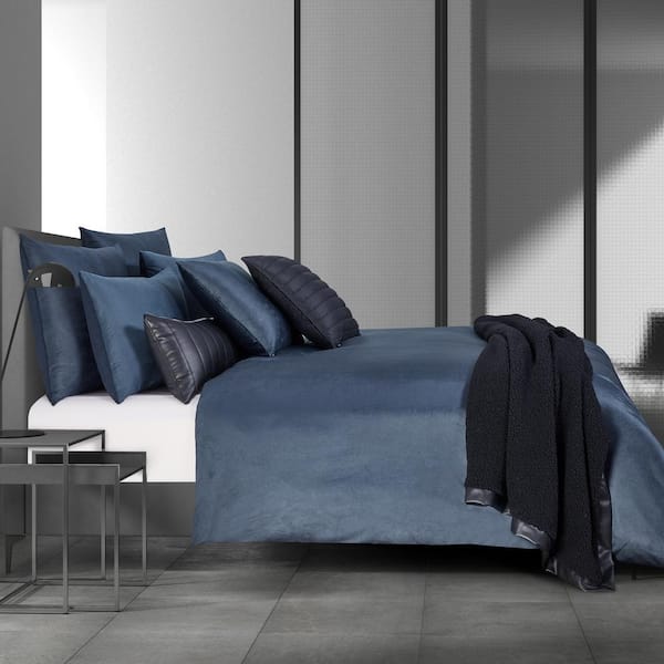 J QUEEN NEW YORK INC Valletta 3-Piece Navy Polyester King/Cal. King Duvet Cover Set