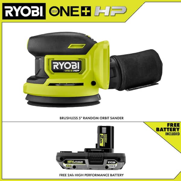 ONE+ HP 18V Brushless Cordless 5 in. Random Orbit Sander with FREE 2.0 Ah HIGH PERFORMANCE Battery
