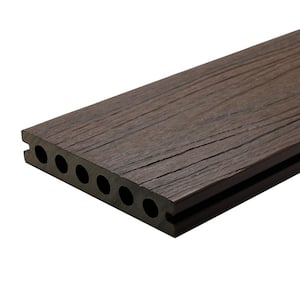 UltraShield Natural Voyager Series 1 in. x 6 in. x 8 ft. Spanish Walnut Hollow Composite Decking Board (49-Pack)