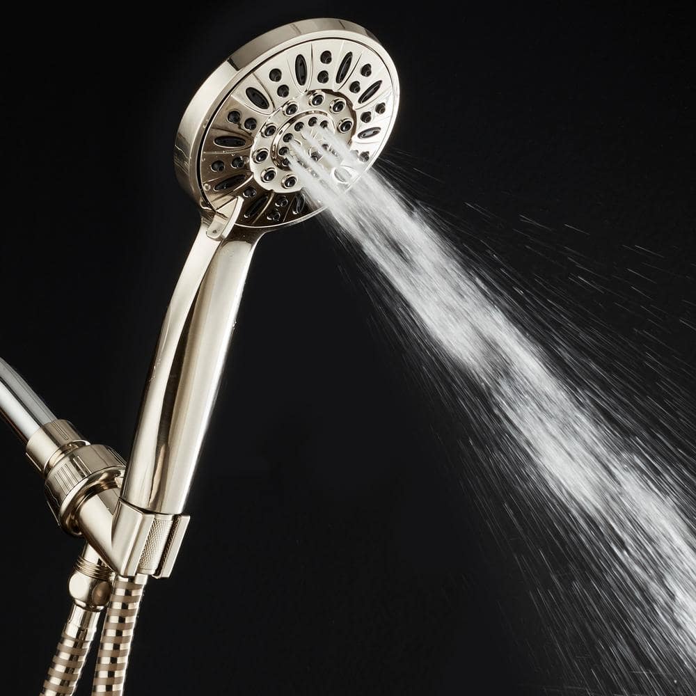 Brushed Nickel 6-Setting High-Pressure Handheld Shower Head