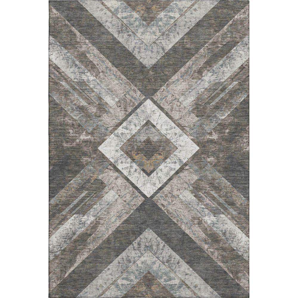 Mayfield Premium Machine Washable Abstract AMF1955 Brown 9 ft. x 12 ft. Area Rug price history on PriceWatchPro
