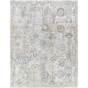 Dresden 7 ft. Round Gray Oriental Indoor Area Rug