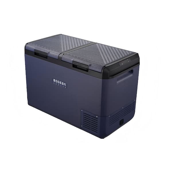 2.64 cu. ft. Dual Zone-4℉~68℉ Outdoor Refrigerator 33 in Car Cooler in Blue, 12/24V DC 110-240V AC for Travel