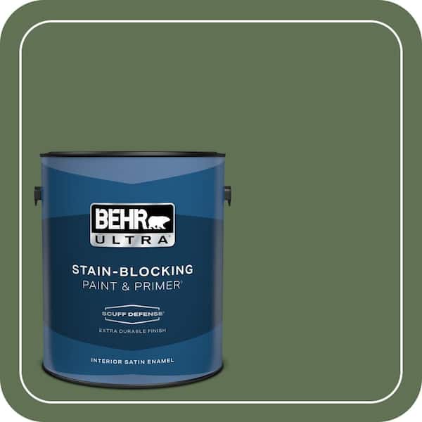 BEHR ULTRA 1 gal. #QE-39 Willow Leaf Extra Durable Satin Enamel Interior Paint & Primer