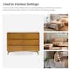 JAYDEN CREATION Gentile Acorn 52 in. 6-Drawer Dresser