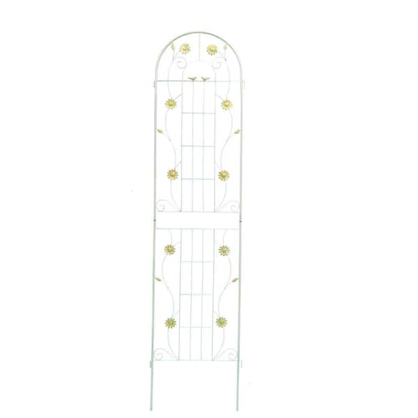 Tunearary 86 .7 in. x 19.7 in. Metal Garden Trellis, Rustproof Trellis for Climbing Plants Outdoor Flower Support White (2-Pack)