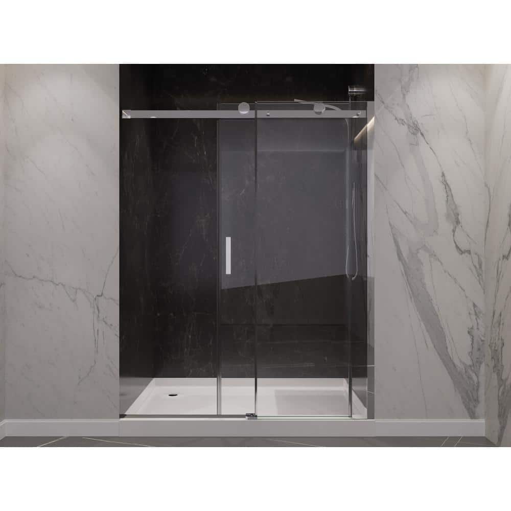 Rhodes 60" x 76" Frameless Chrome Sliding Shower Door