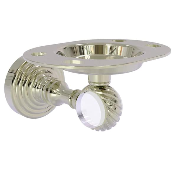 Pacific Grove Tumbler and Toothbrush Holder with Twisted Accents in Polished Nickel