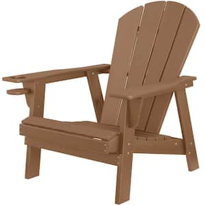 29.2 in. x 28.7 in. x 35 in. Brown High Density Polyethylene Adirondack for Outdoor