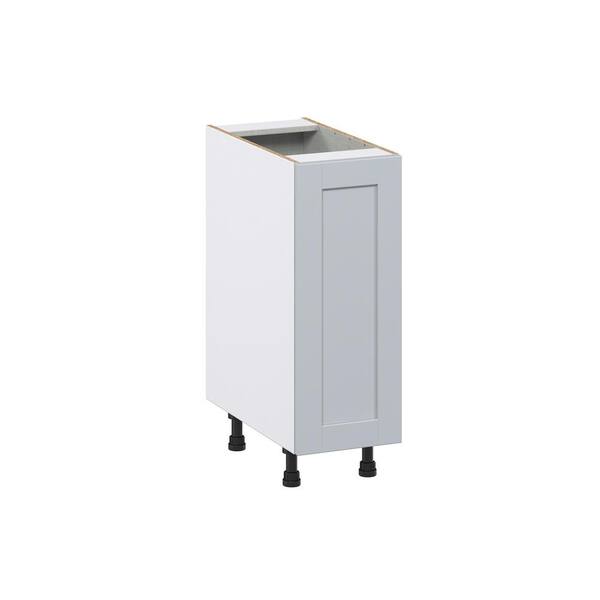 J COLLECTION Cumberland 12 in. W x 34.5 in. H x 24 in. D Light Gray Shaker Assembled Pull-Out Left Spice Rack Kitchen Cabinet