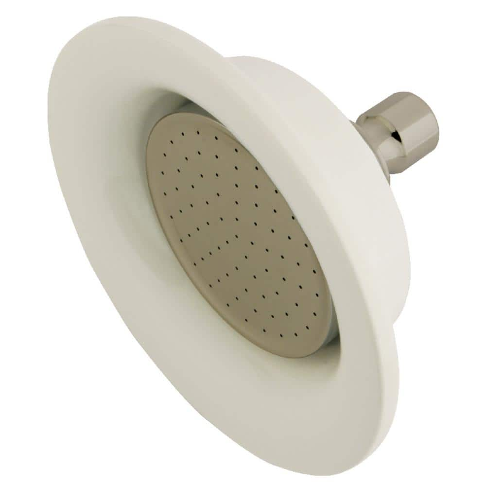 1-Spray 6.3 in. Single Wall Mount Fixed Rain Shower Head in Brushed Nickel -  Kingston Brass, HP60SN