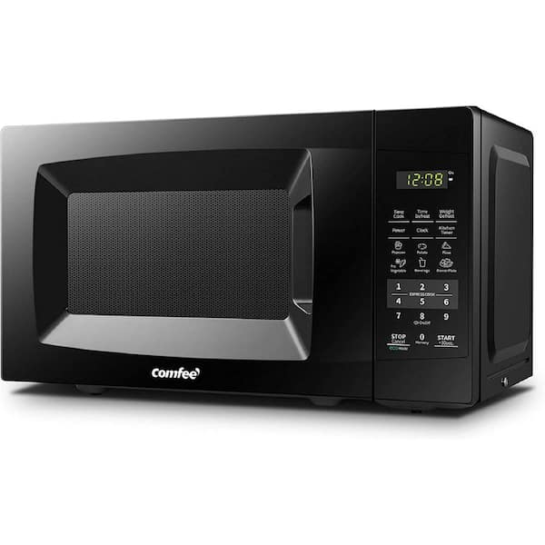 Comfee' 0.7 cu. ft. 700 Watt Compact Countertop Microwave in Black with  Safety lock, One-Touch Button and Eco Mode EM720CPL-PMB - The Home Depot