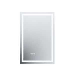 Hans 24 in. W x 36 in. H Rectangular Frameless Backlit LED Touch Sensor Anti-Fog Dimmable Wall Bathroom Vanity Mirror