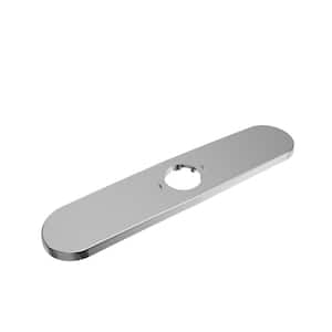 Modern 10 in. x 2.25 in. Kitchen Faucet Deck Plate in Polished Chrome