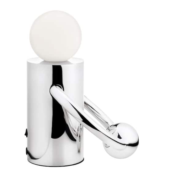 KUZCO Septum 10 in. 1-Light 7-Watt Chrome Integrated LED Modern Table Lamp
