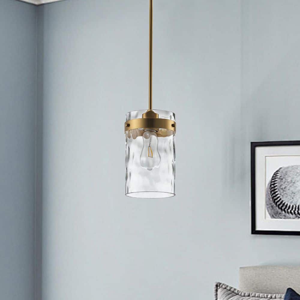 Modern 6.29 in. 1-Light Copper Pendant Light Hanging Adjustable Chandelier 