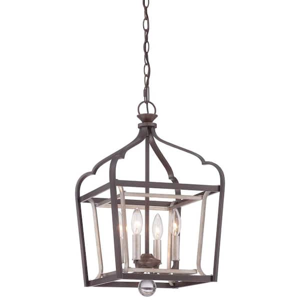 Minka Lavery Astrapia 4-Light Dark Rubbed Sienna with Aged Silver Pendant