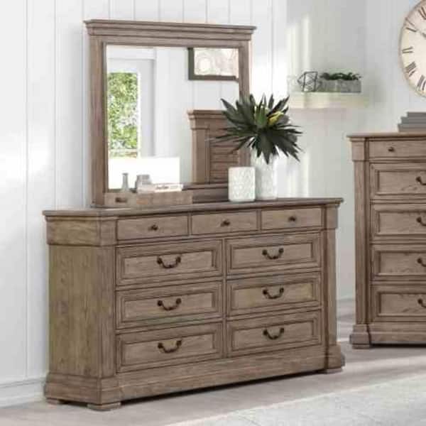 grey dresser and mirror set LUCKY ONE Weathered Gray + Set, 62