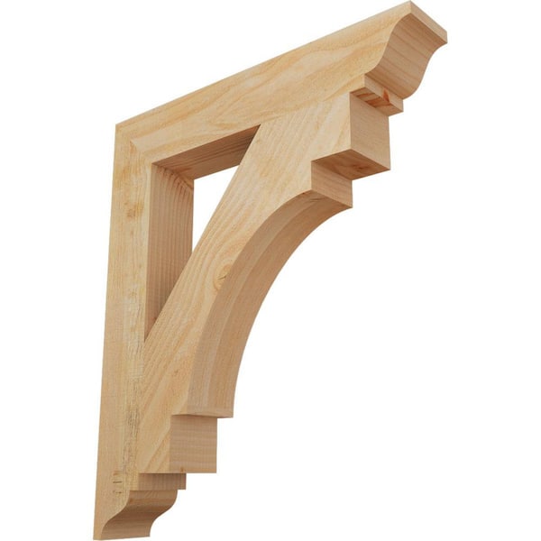 Ekena Millwork 4 in. x 28 in. x 24 in. Douglas Fir Merced Traditional Rough Sawn Bracket