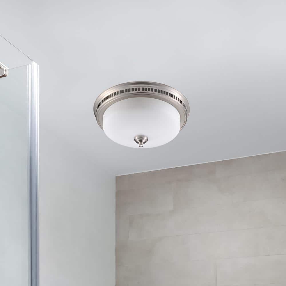 Round Brushed Nickel LED Ceiling Mount Exhaust Fan