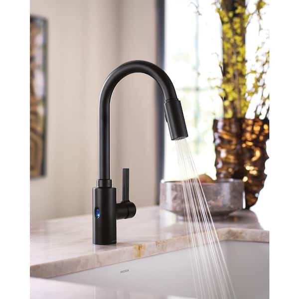 Genta LX Touchless Single Handle Pull Down Sprayer Kitchen Faucet with MotionSense Wave in Matte Black
