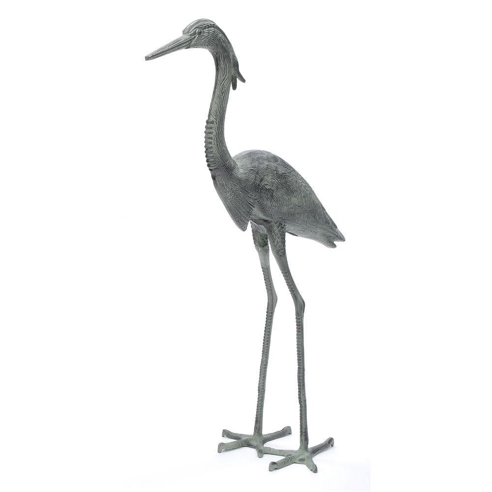 ACHLA DESIGNS Stately Great Blue Heron, 43 in. Tall Blue-Grey Verdi Painted  Finish HSB-02 - The Home Depot