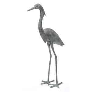 Stately Great Blue Heron, 43 in. Tall Blue-Grey Verdi Painted Finish