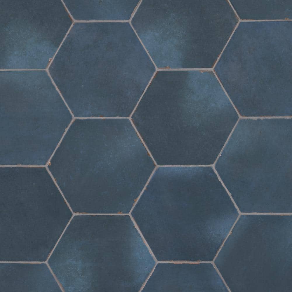 Ivy Hill Tile Alexandria Denim Blue Hexagon 5.5 in. x 6 in