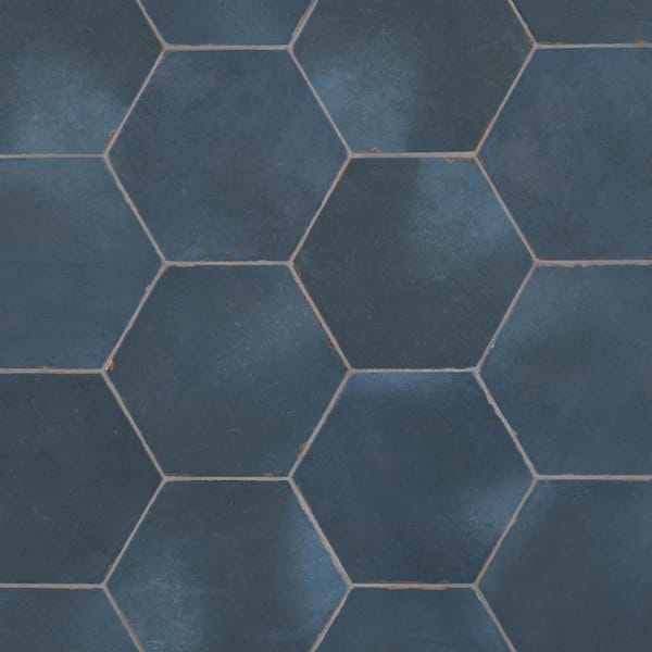 Ivy Hill Tile Alexandria Denim Blue Hexagon 5.5 in. x 6 in. Matte Floor and Wall Porcelain Tile (5.38 sq. ft. / Case)