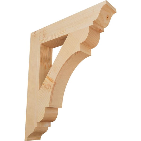 Ekena Millwork 3.5 in. x 26 in. x 22 in. Douglas Fir Olympic Traditional Smooth Bracket