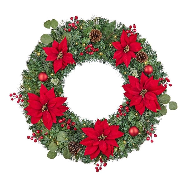 30 in Prelit Berry Bliss Artificial Christmas Wreath