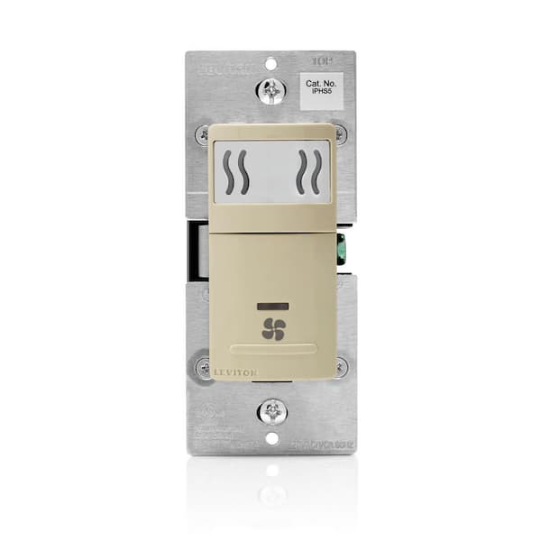 Leviton Decora In-Wall Humidity Sensor & Fan Control, 3 A, Single Pole, Ivory
