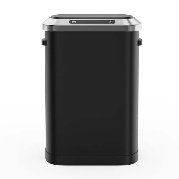 cadeninc 50 L/13.2 Gal. Stainless Steel Automatic Sensor Kitchen/Bathroom Trash Can in Black