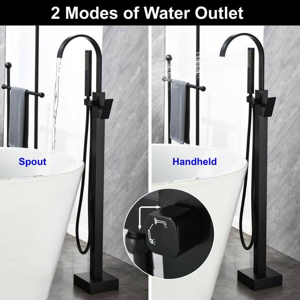 Water Pipes Design Industrial Black Matte Finish Bathtub Faucet