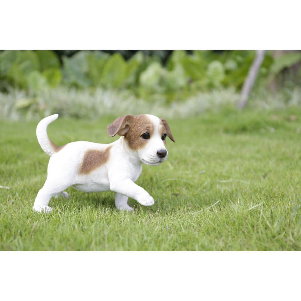 Jack Puppy Playing Polyresin Indoor/Outdoor Garden Statue