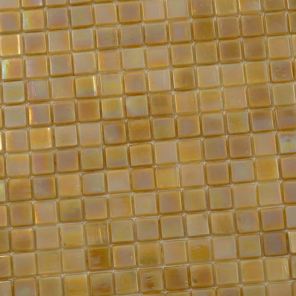 Skosh 11.6" x 11.6" Glossy Beige Glass Mosaic Tile