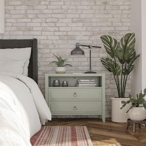 Her Majesty, Pale Green, 2 Drawer, 29.7 in W Nightstand
