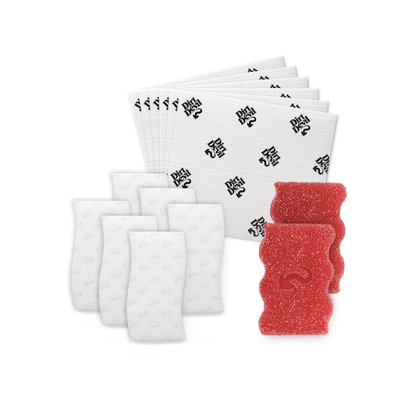 Dirt Devil Scrub Devil Sponge 2-Pack, Eraser Sponge 6-Pack, and Reusable Paper Towel 6-Pack Bundle for Multi-Surface Home Cleaning