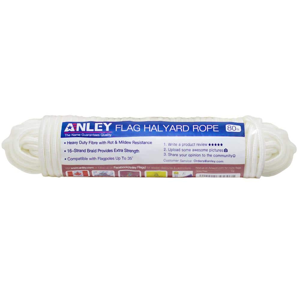 Anley 50 Foot White Nylon Clothesline Rope for Camping and Hiking