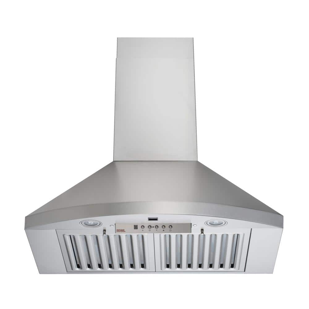 30 in. 800 CFM Wall Mount Range Hood in Stainless Steel with Flame/Temp Sensors